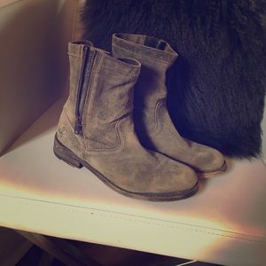 Distressed Grey Booties