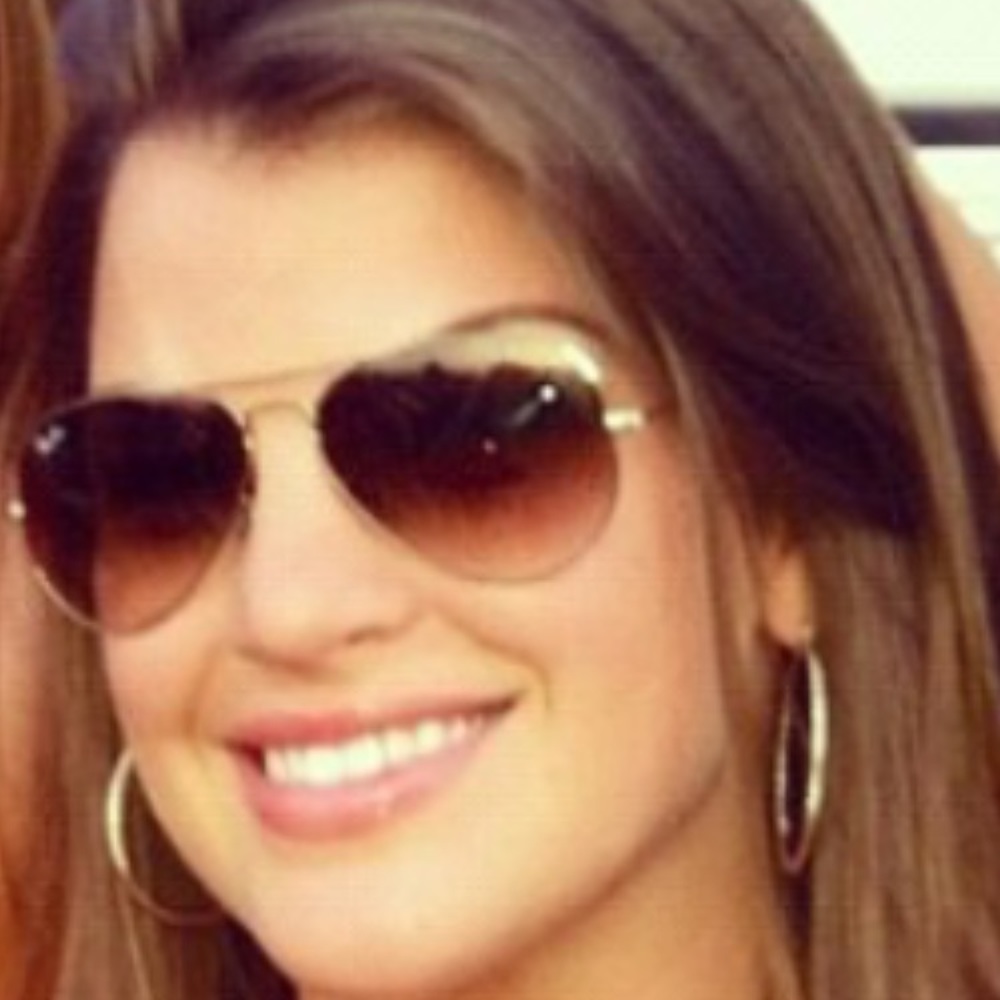 Rayban Aviator gradient folding sunglasses.