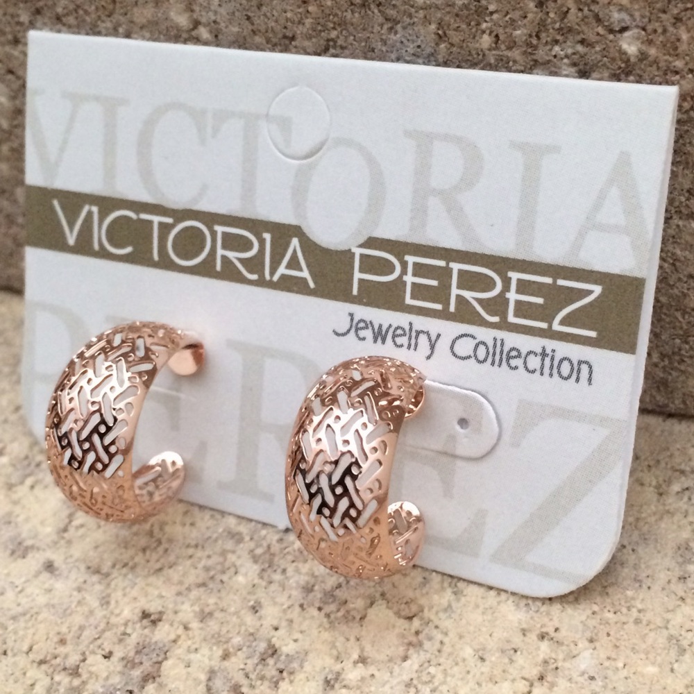 Semi Hoop Earrings | 18K Rose Plated