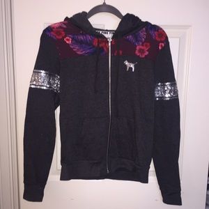 PINK Floral Sweatshirt