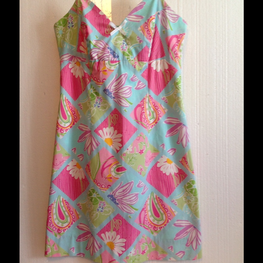 SALE! LIlly Pulitzer, floral t-strap  sun dress,