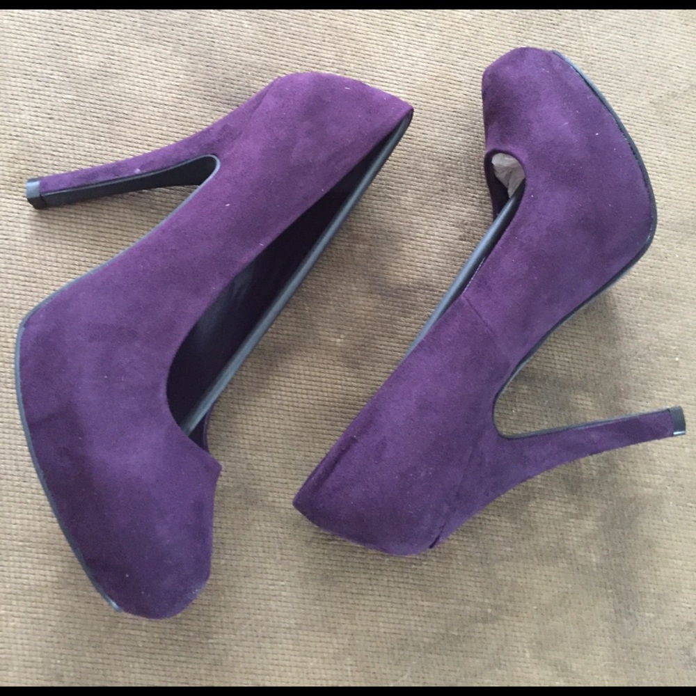 Purple platform heels