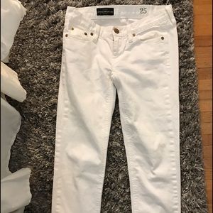Jcrew cropped white jeans