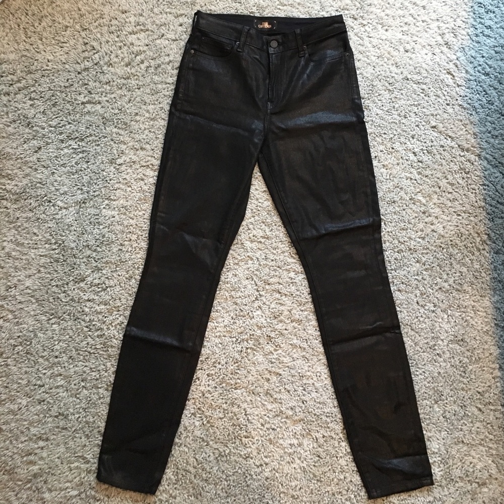 The Castings from Aritzia Black Shiny Denim Jeans