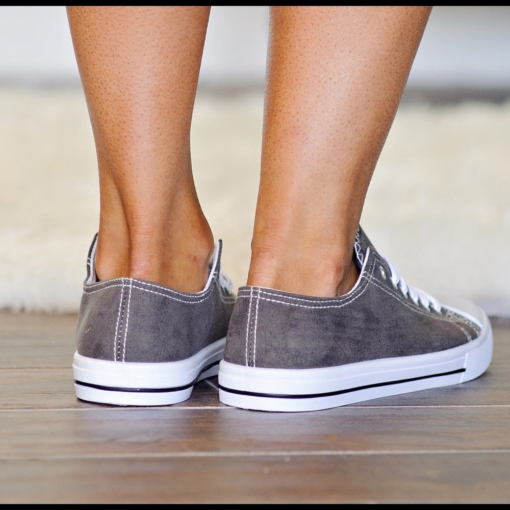 🌸SPRING SALE🌸Charcoal Suede Sneakers - Picture 2 of 2