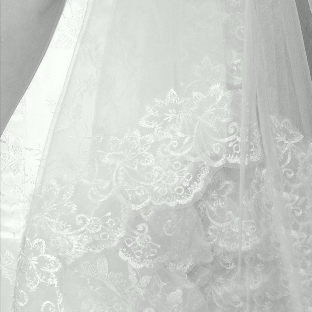 Wedding dress and veil