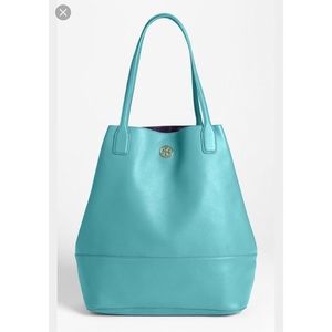 Tory Birch 'Michelle Angelux' leather tote (aqua)