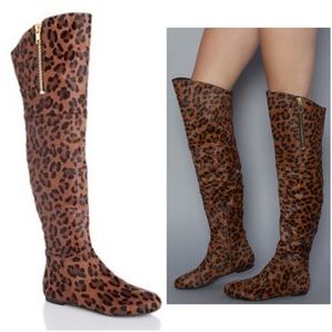 Sam Edelman "James" knee high leopard print boots