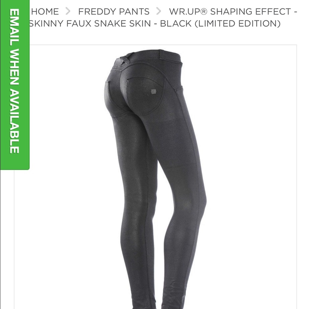 FREDDY WR UP FAUX SNAKESKIN SKINNY PANT - BLACK