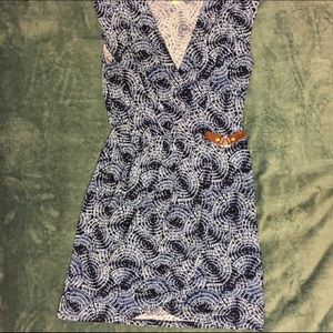 MICHAEL Michael Kors Faux Wrap Dress Blue Tie Dye