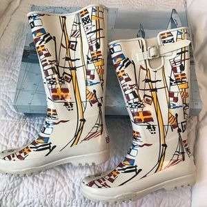 Sperry Topsider sailboat rain boots size 8