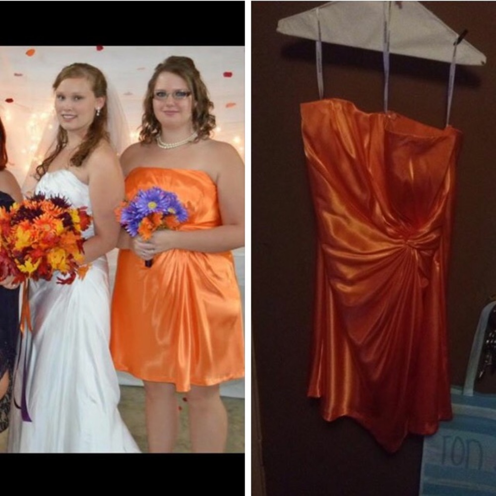 Orange bridesmaids dress