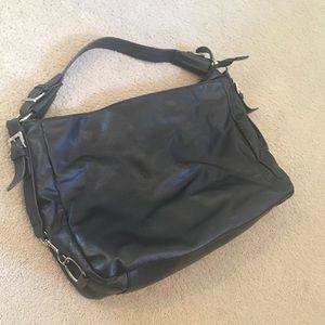 Large vegan leather black handbag!!!!