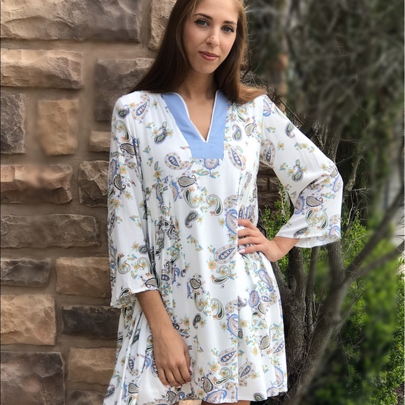 CLEARANCE ! 🌸Ivory Vintage Print Dress - Picture 4 of 5