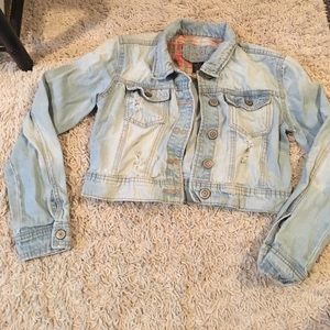 Distressed denim jacket