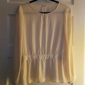 Black Rainn Brand sheer cream colored blouse!