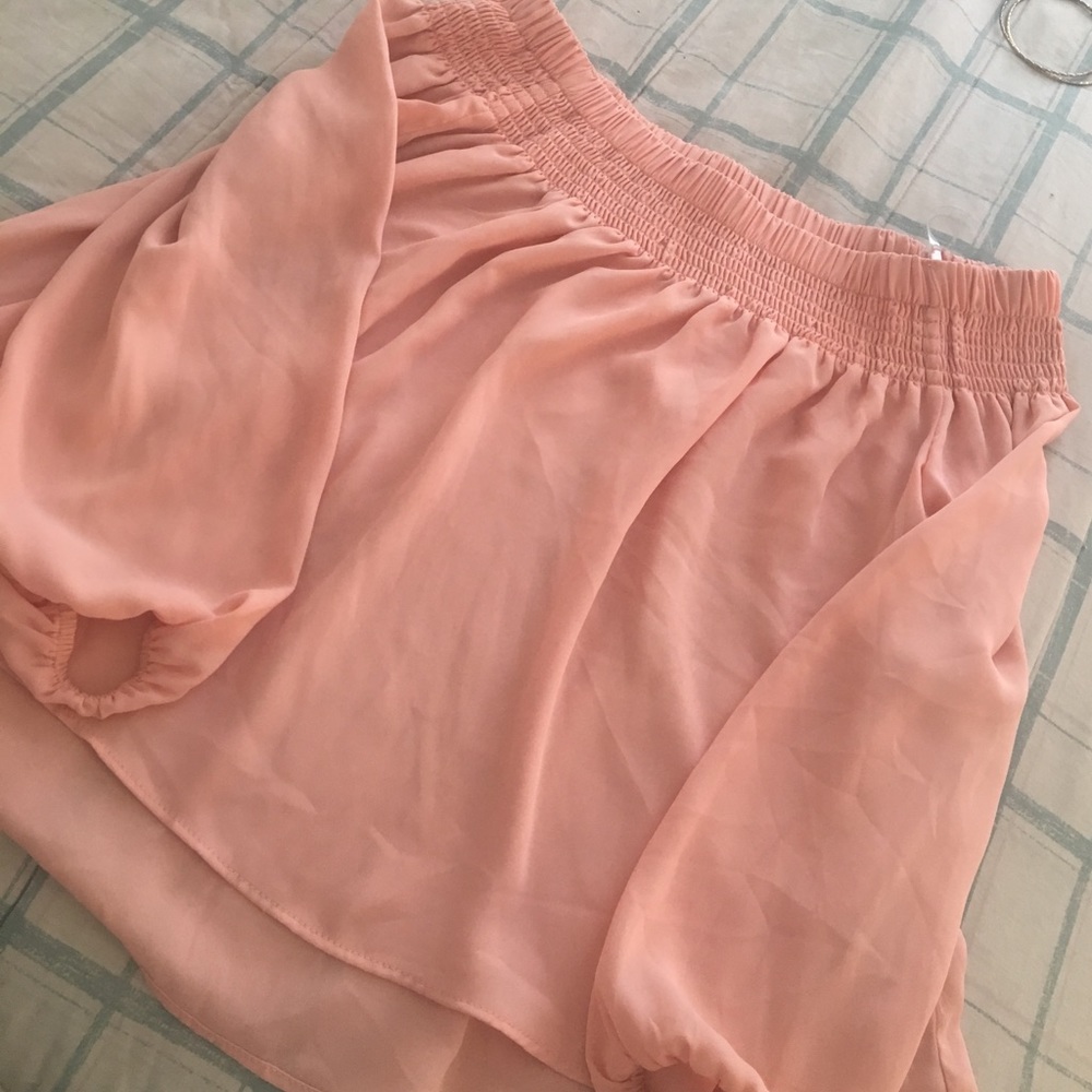 Off the Shoulder Peach Shirt