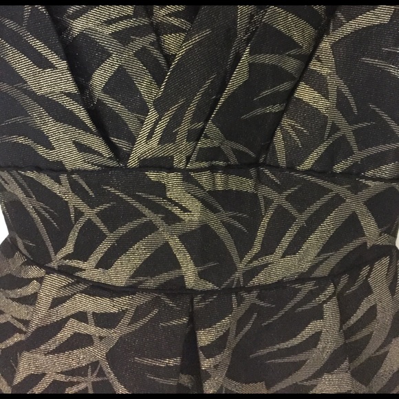 Vivienne Tam Black Gold Bamboo Print Dress - Picture 2 of 8