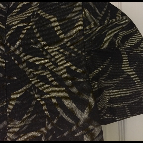 Vivienne Tam Black Gold Bamboo Print Dress - Picture 5 of 8