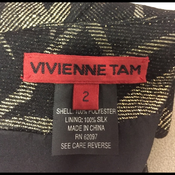 Vivienne Tam Black Gold Bamboo Print Dress - Picture 6 of 8