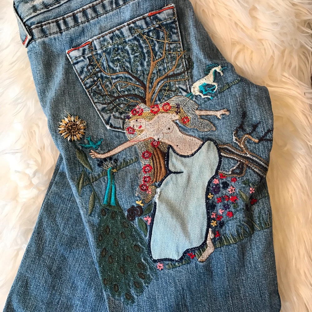 True Religion embroidered boot cut jeans