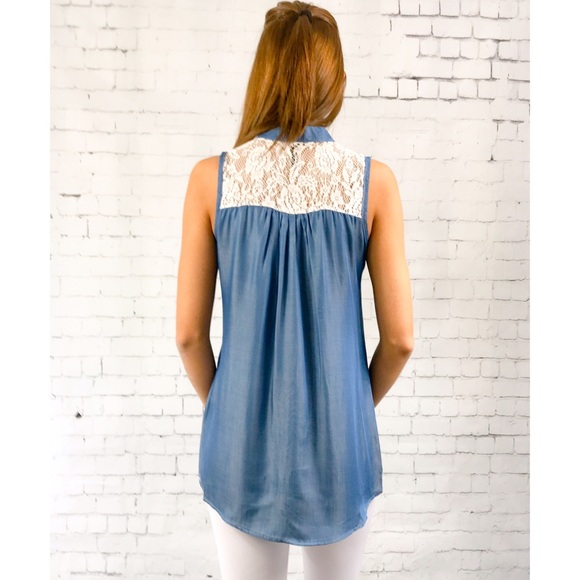 🌸Denim & Lace Top - Picture 5 of 6