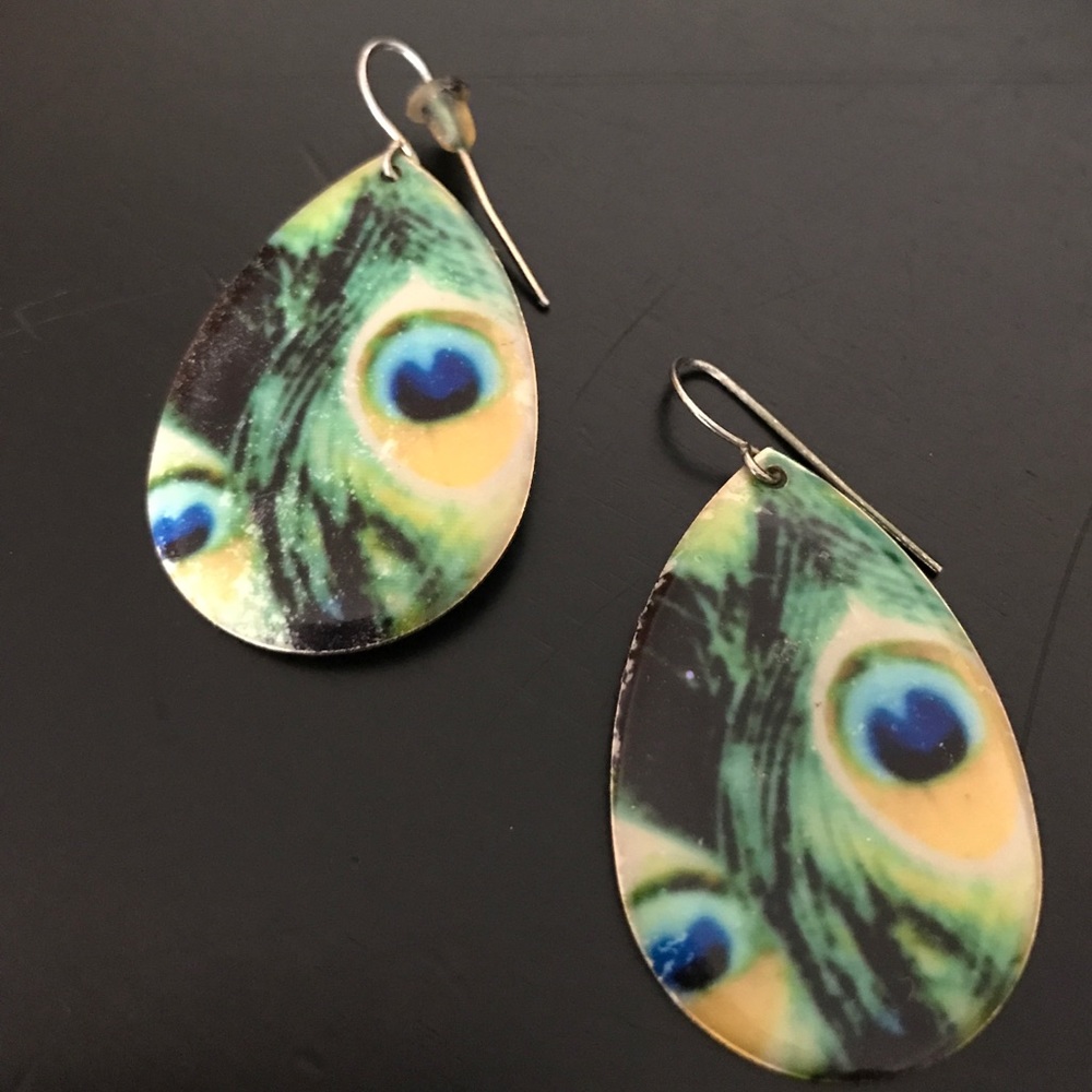 2 for $14 Boho "peacock" design earrings