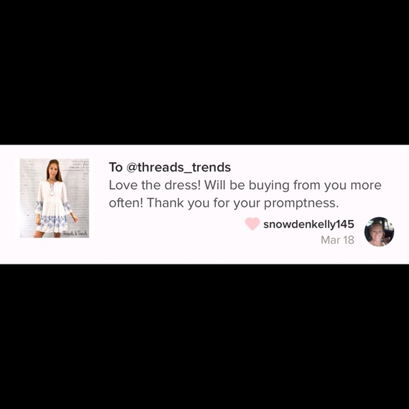 White Boho Lace Up Dress - Picture 5 of 5