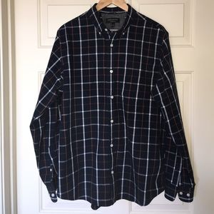 Plaid Button-Up, Slim Fit Shirt
