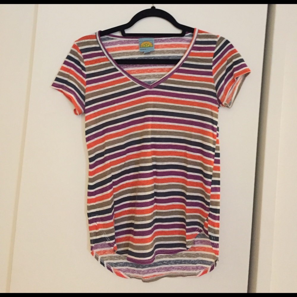 C &C California multicolor stripe tee