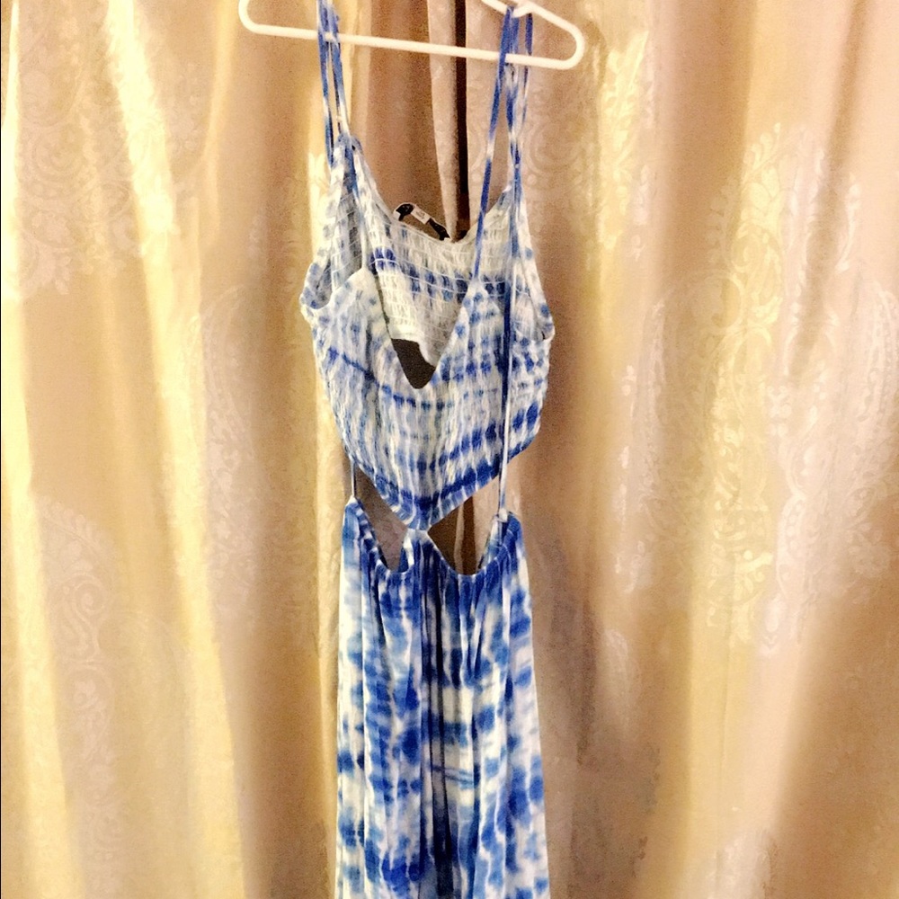 Tie dye cut out maxi dress