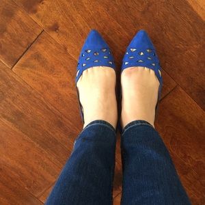 Banana Republic Blue Suede Flats Size 9.