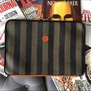 Vintage Fendi Pequin Stripe Laptop Case