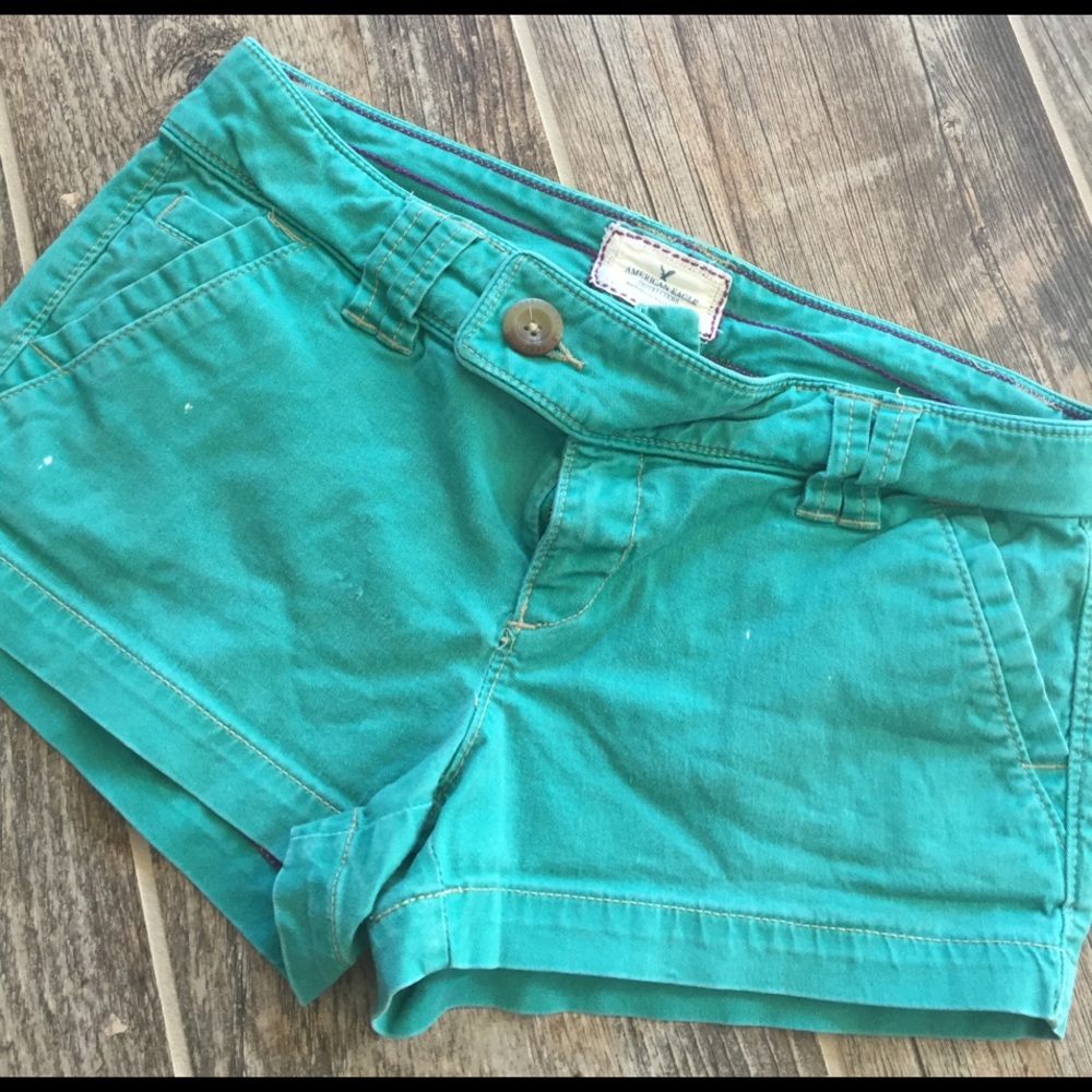AE teal green shorts