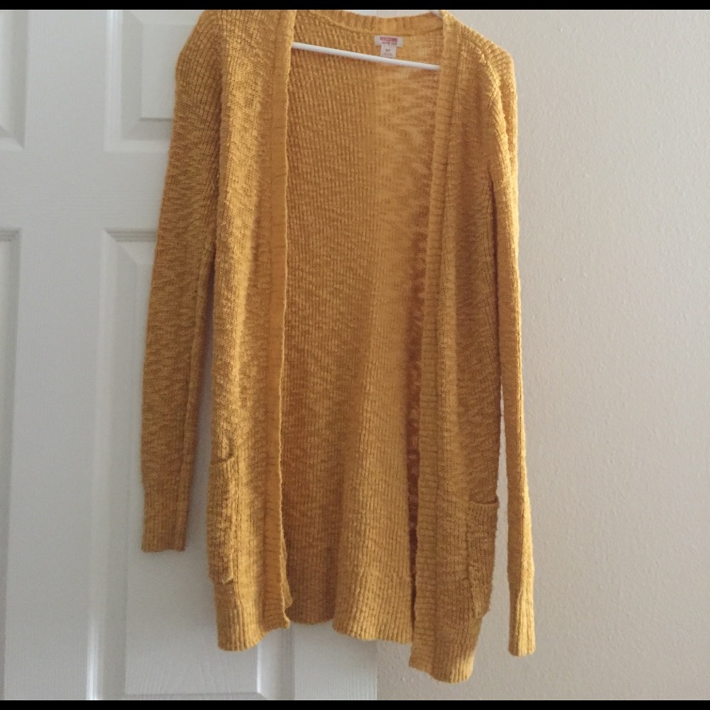 Yellow cardigan