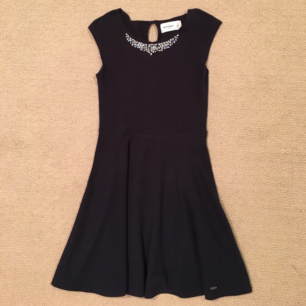 Navy Blue Jewel Neck Abercrombie Kids Dress