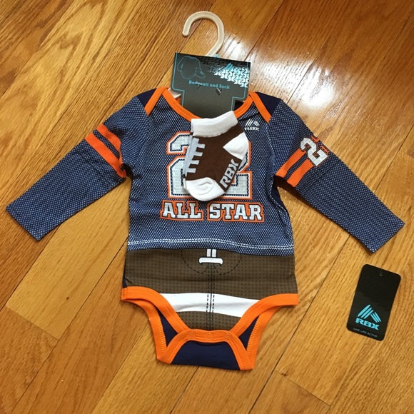 Baby Boys' Football Bodysuit and Sock Set - Picture 2 of 2