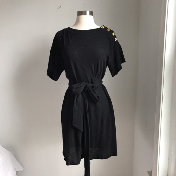 3.1 PHILLIP LIM Blk cotton dress w/ belt - Picture 1 of 6