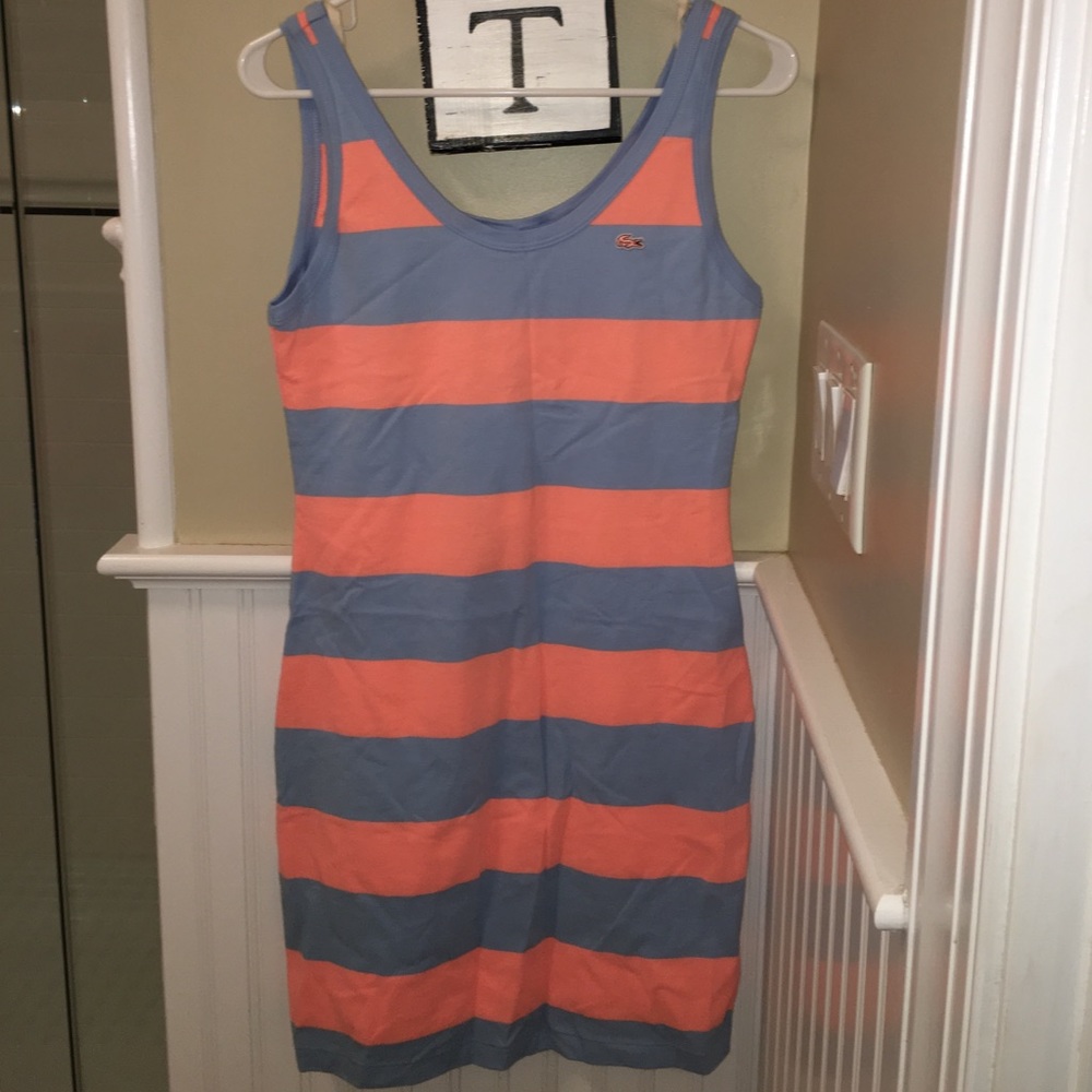 Lacoste peach and blue polo tank dress