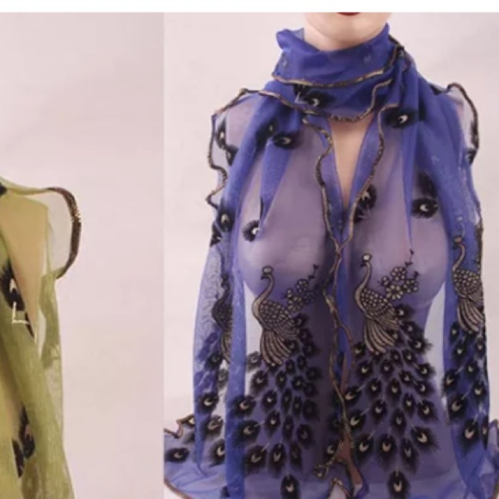 Peacock scarves