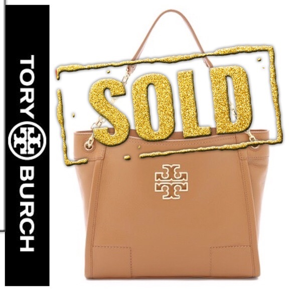 Tory Burch Handbags - Tory Burch Britten Small Slouchy Tote Bark/Brown