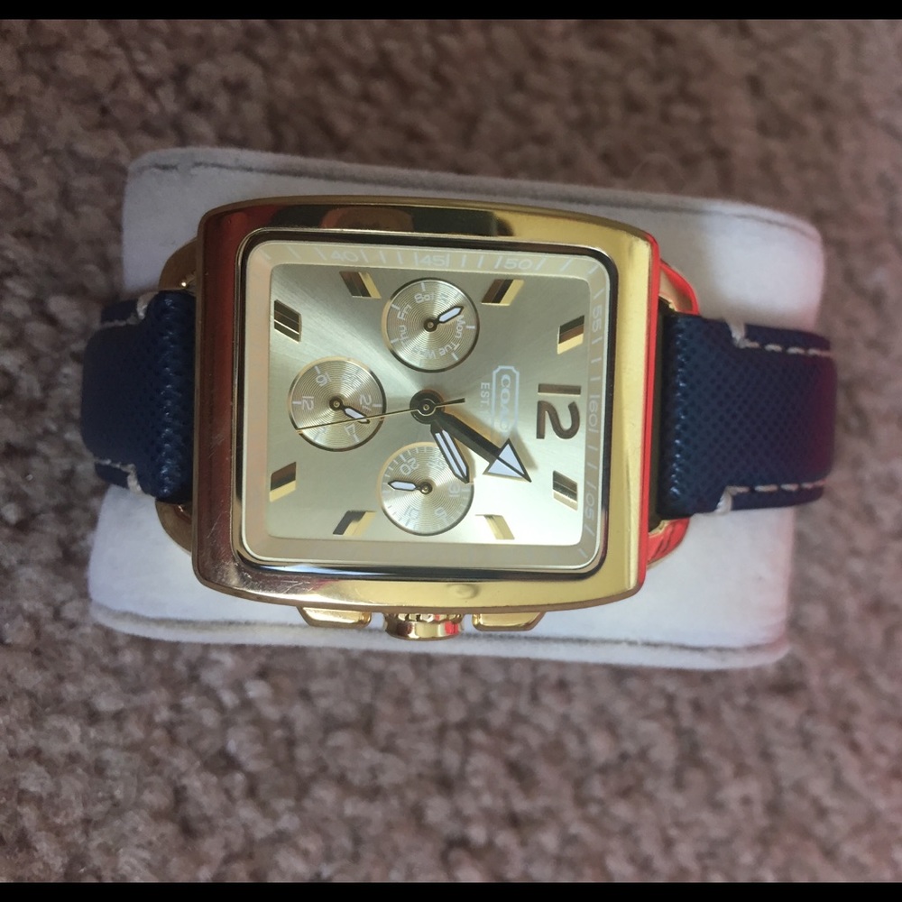 Coach leather band watch
