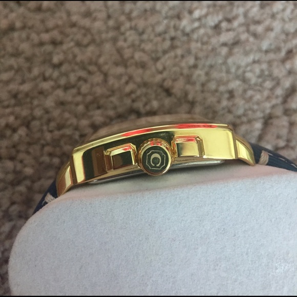 Coach leather band watch