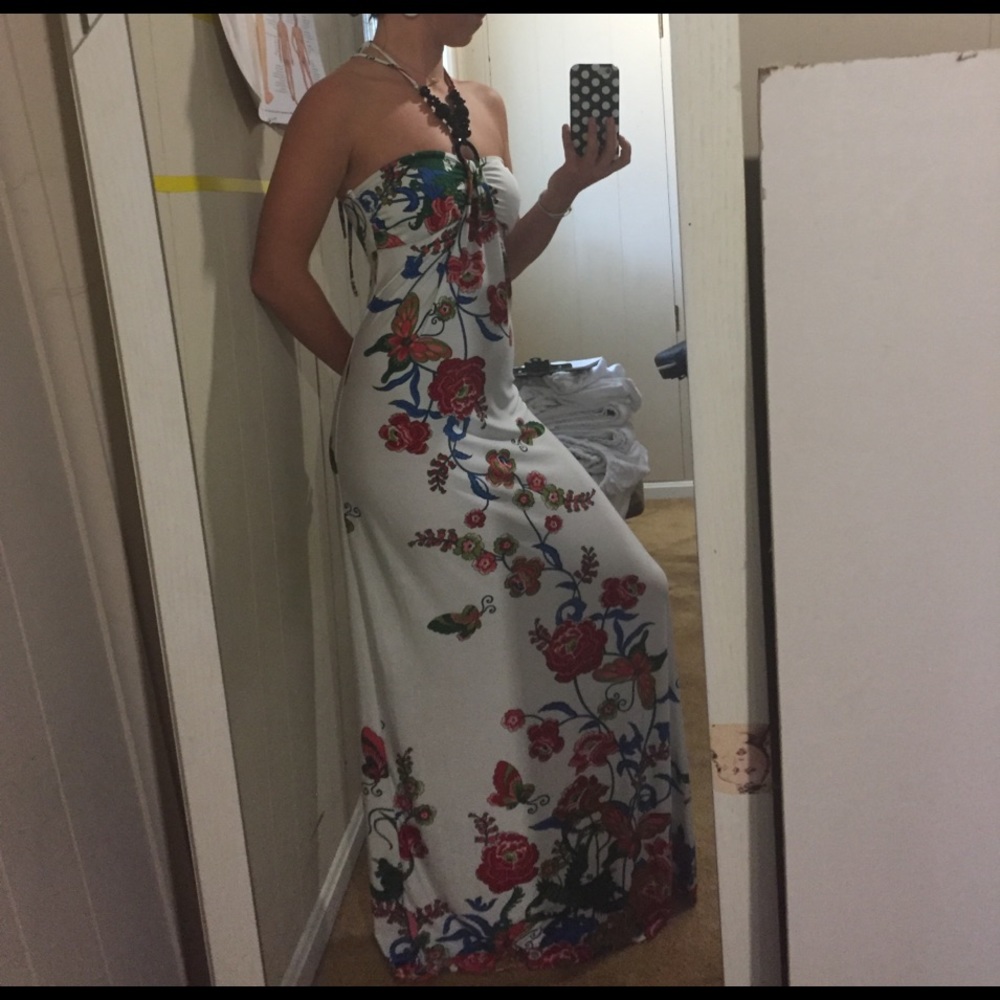 Goddess halter maxi dress