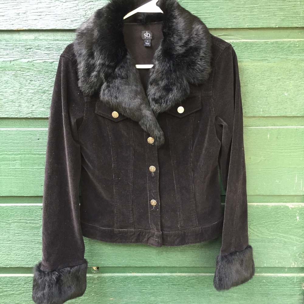 Sb jeans corduroy and rabbit fur jacket