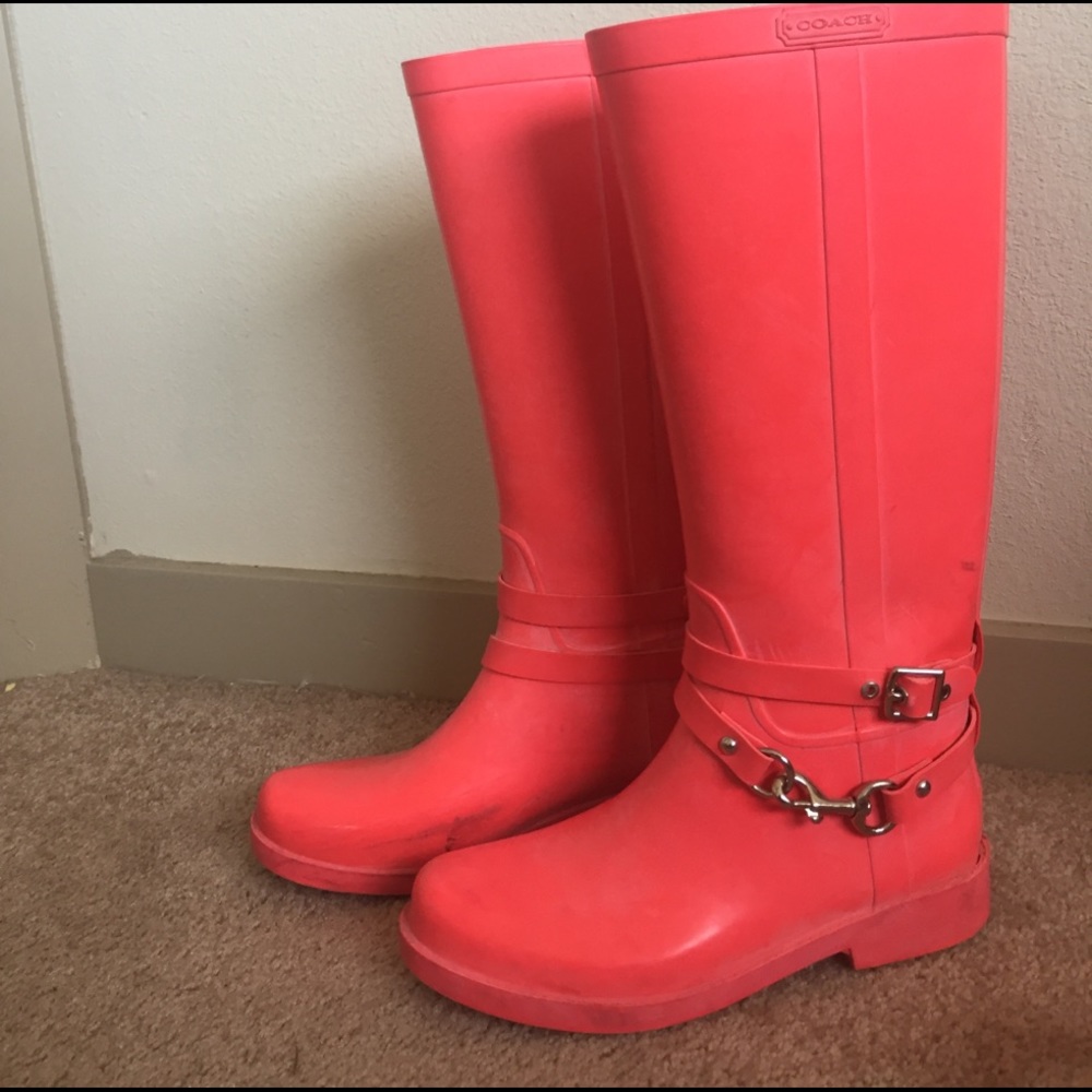 Hot pink Coach rain boots!