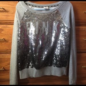 Great condition pink sequin crewneck sweatshirt