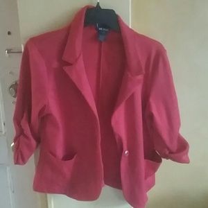 Front pocket blazer red