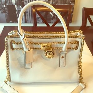 Michael Kors White Leather Handbag