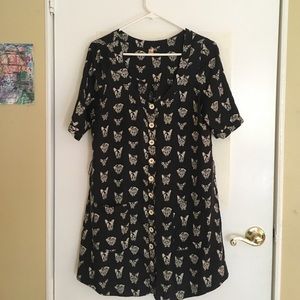 Dog-print Button Up Dress